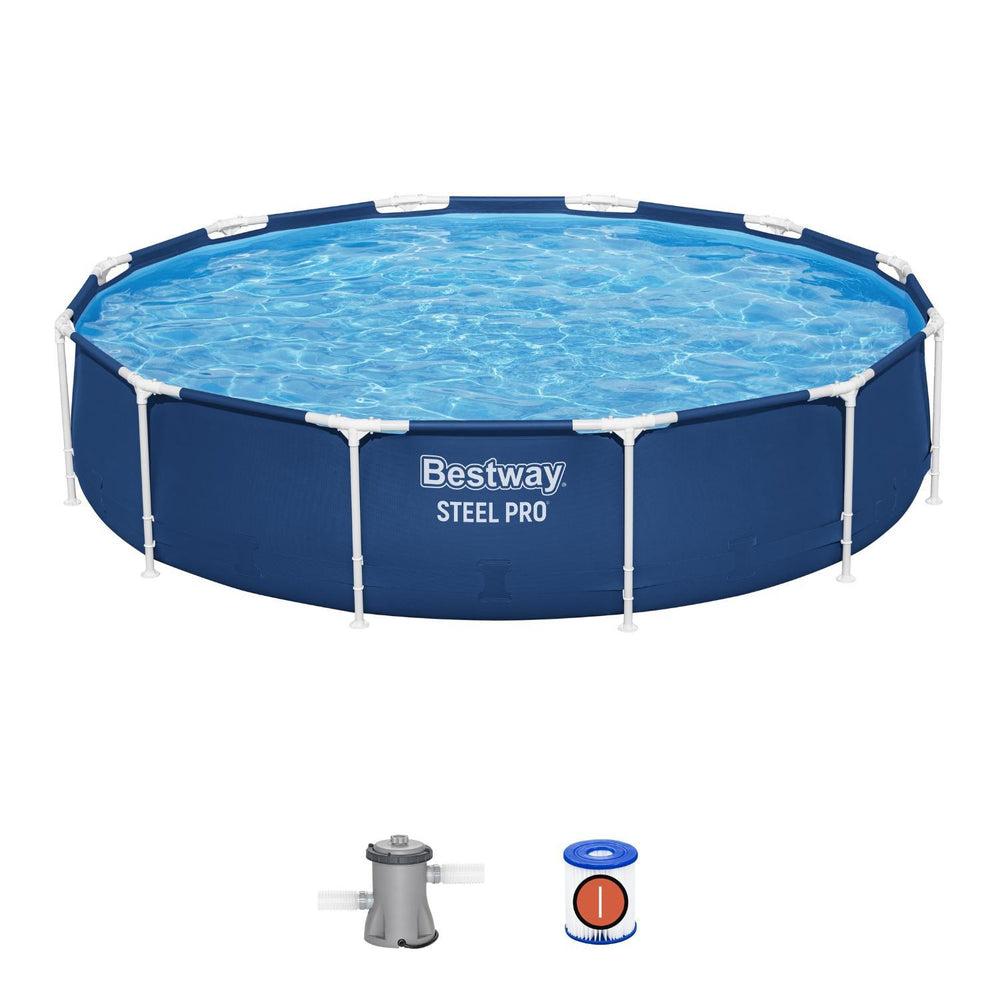 Piscina Bestway Redonda Steel Pro con filtro 3.66MX76Cm Azul