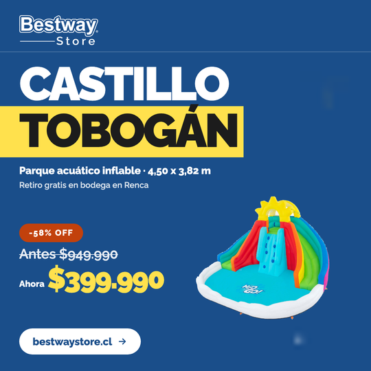 Parque Castillo Tobogan Acuático Inflable 4.50x3.82x2.77m