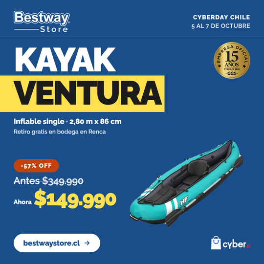 Kayak Inflable Single Ventura 2.80MX86Cm Bestway