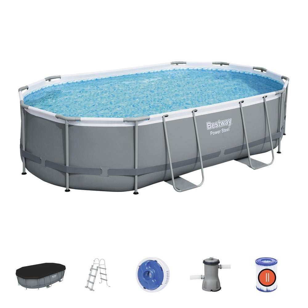 Piscina Bestway Ovalada Filtro + Accesorios 4.88X3.50X1.07M
