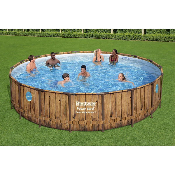 Piscina Bestway Redonda con Ventana Cafe 5.49MX1.22M