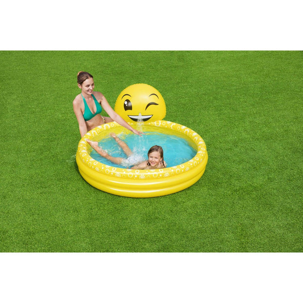 Piscina Inflable 3 Anillos Emoji lanza agua 144X69cm Bestway