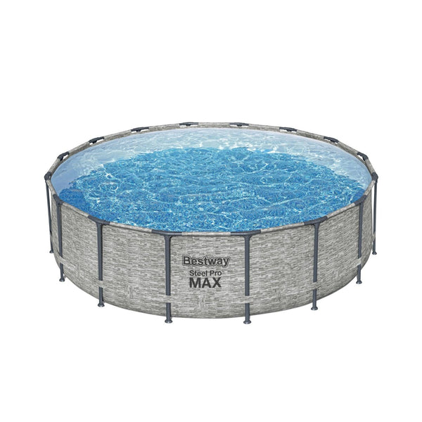 Piscina Bestway Redonda SteelPro Max Gris Piedra 4.88MX1.22M