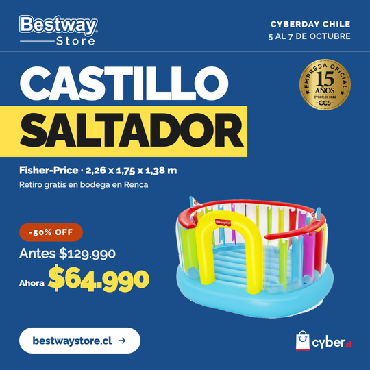 Castillo Saltador Infable Fisher Price Niños 2.26x1.75x1.38m