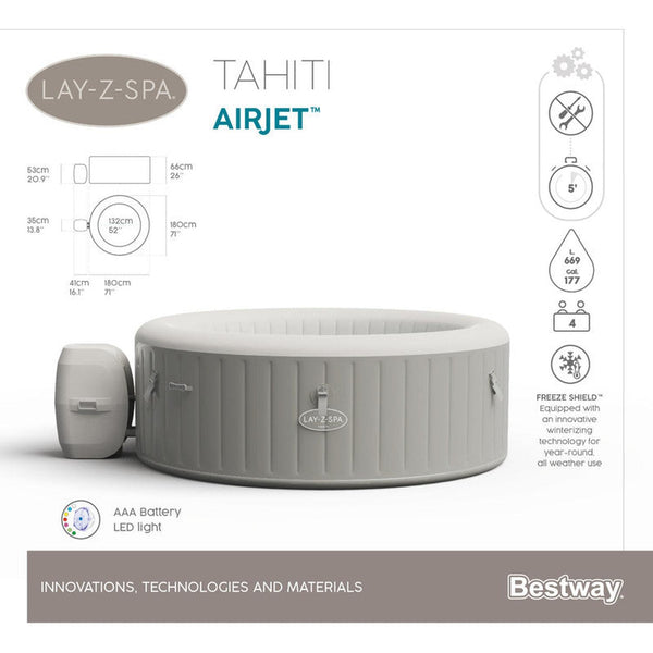 Hot Tub Spa Jacuzzi Inflable Tahiti 4 Personas Bestway