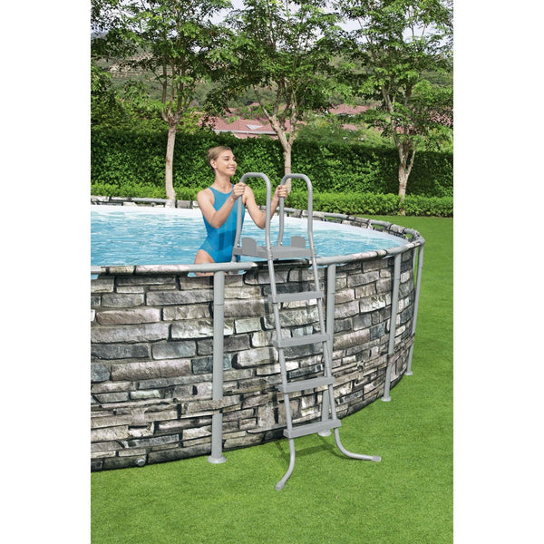 Piscina Bestway Redonda Piedra Filtro+Accesorios 6.71MX1.32M