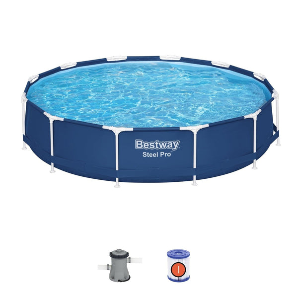 Piscina Bestway Redonda Steel Pro con filtro 3.66MX76Cm Azul